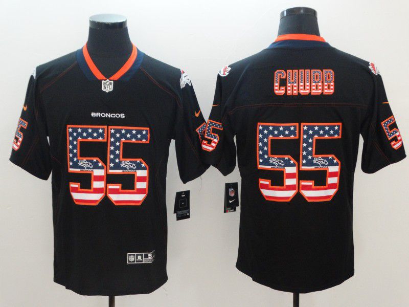 Men Denver Broncos #55 Chubb Nike USA Flag limited NFL Jerseys->denver broncos->NFL Jersey